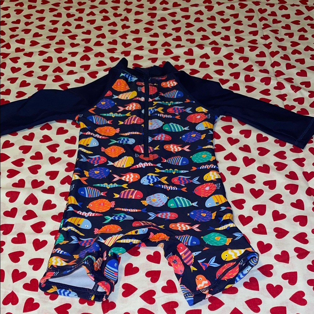 Colorful up & fast Fish Print Kids Swimwear (9-12mos)